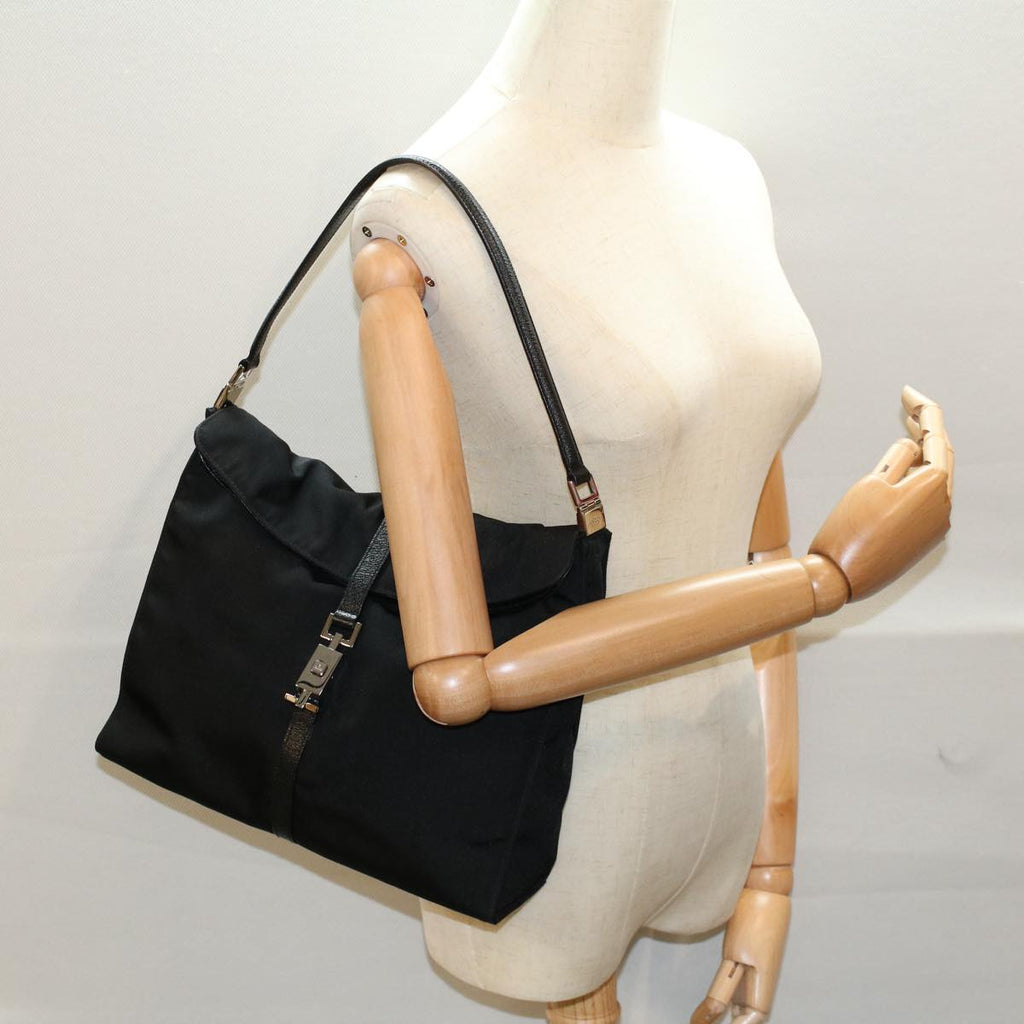 GUCCI Jackie Shoulder Bag Nylon Leather Black 001 3355 2123 54333