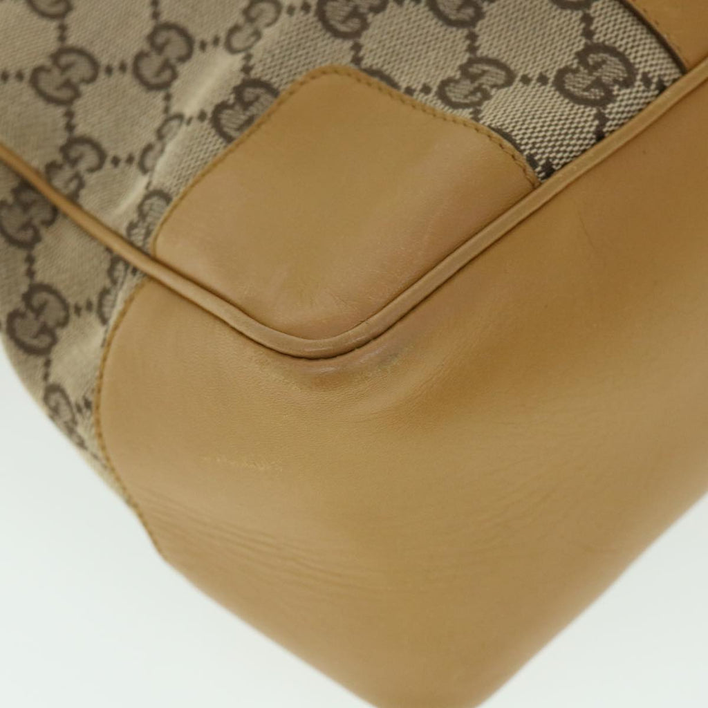 GUCCI GG Canvas Sherry Line Hand Bag Beige Orange Brown 54337