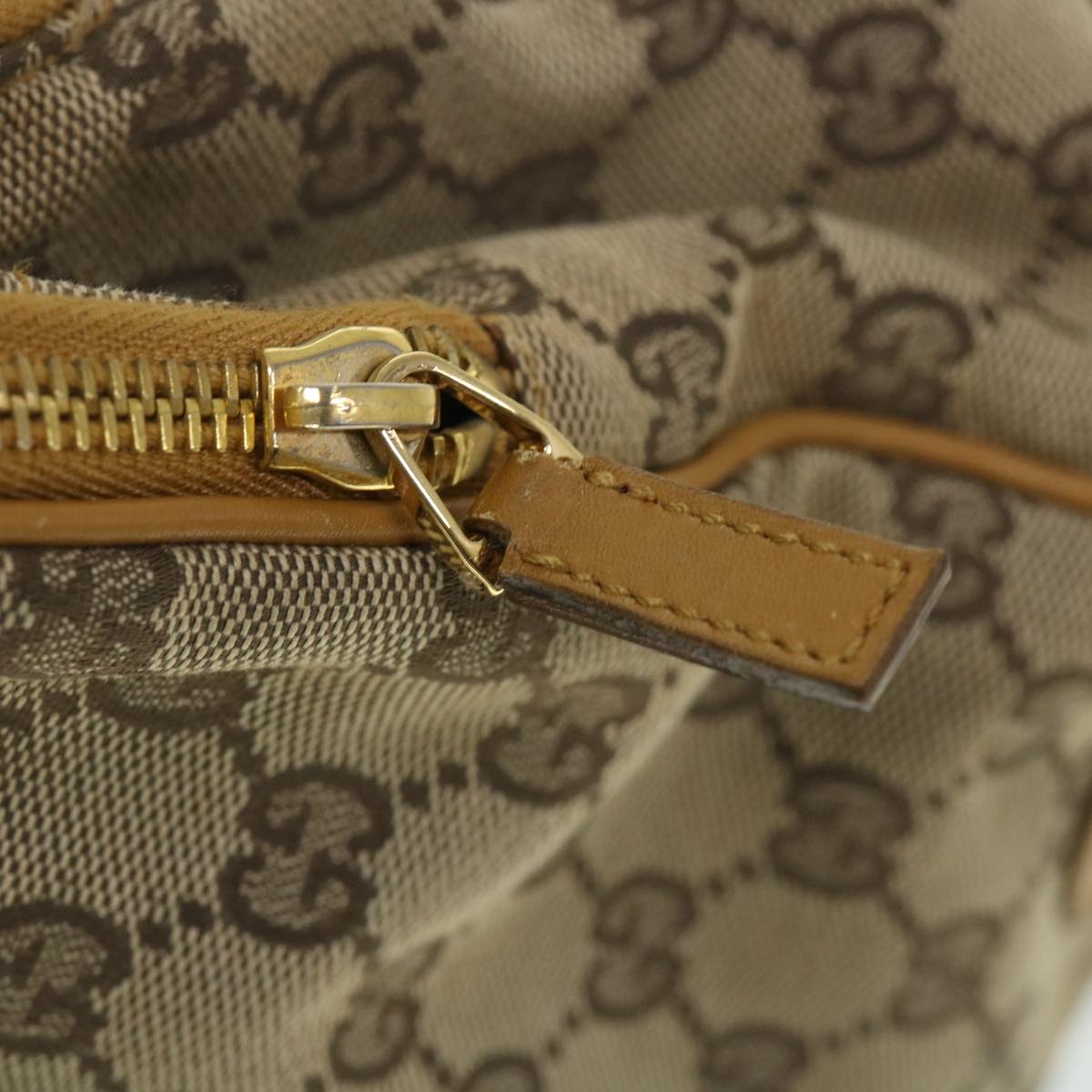 GUCCI GG Canvas Sherry Line Hand Bag Beige Orange Brown 54337