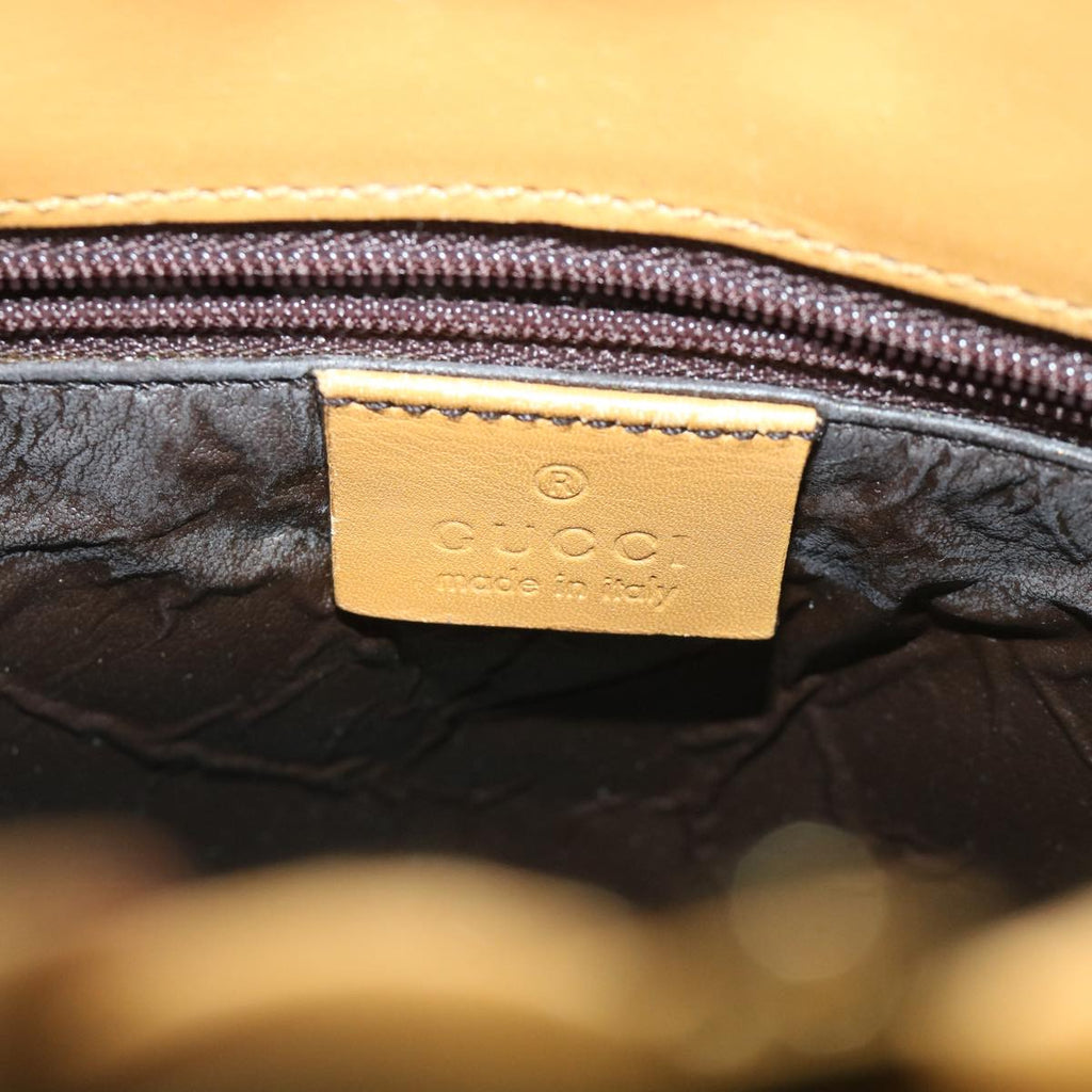 GUCCI GG Canvas Sherry Line Hand Bag Beige Orange Brown 54337