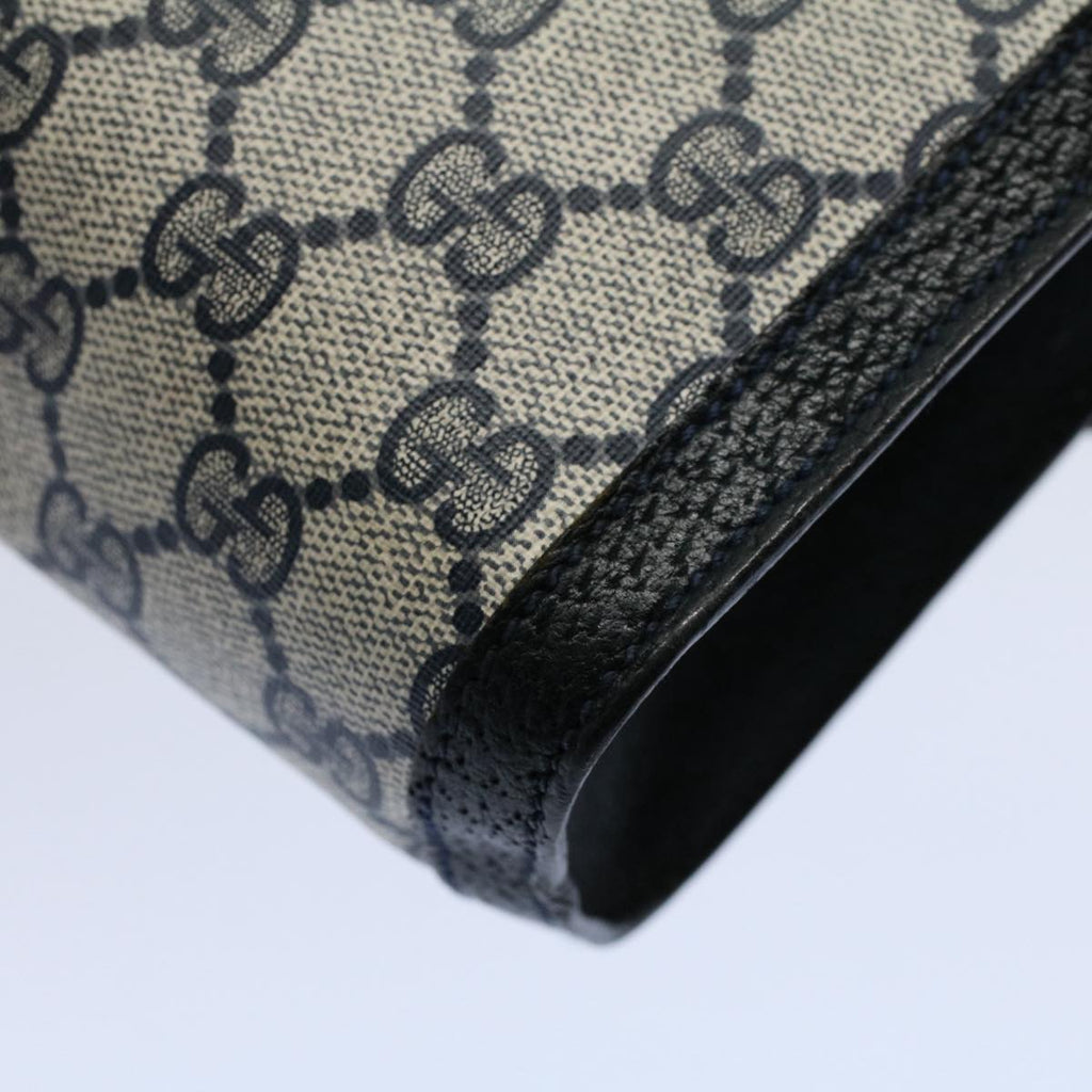 GUCCI GG Supreme Web Sherry Line Clutch Bag Navy Red 54338