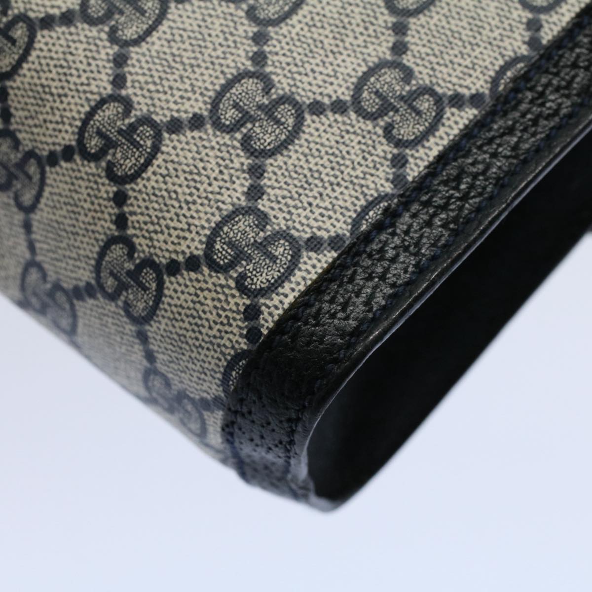 GUCCI GG Supreme Web Sherry Line Clutch Bag Navy Red 54338