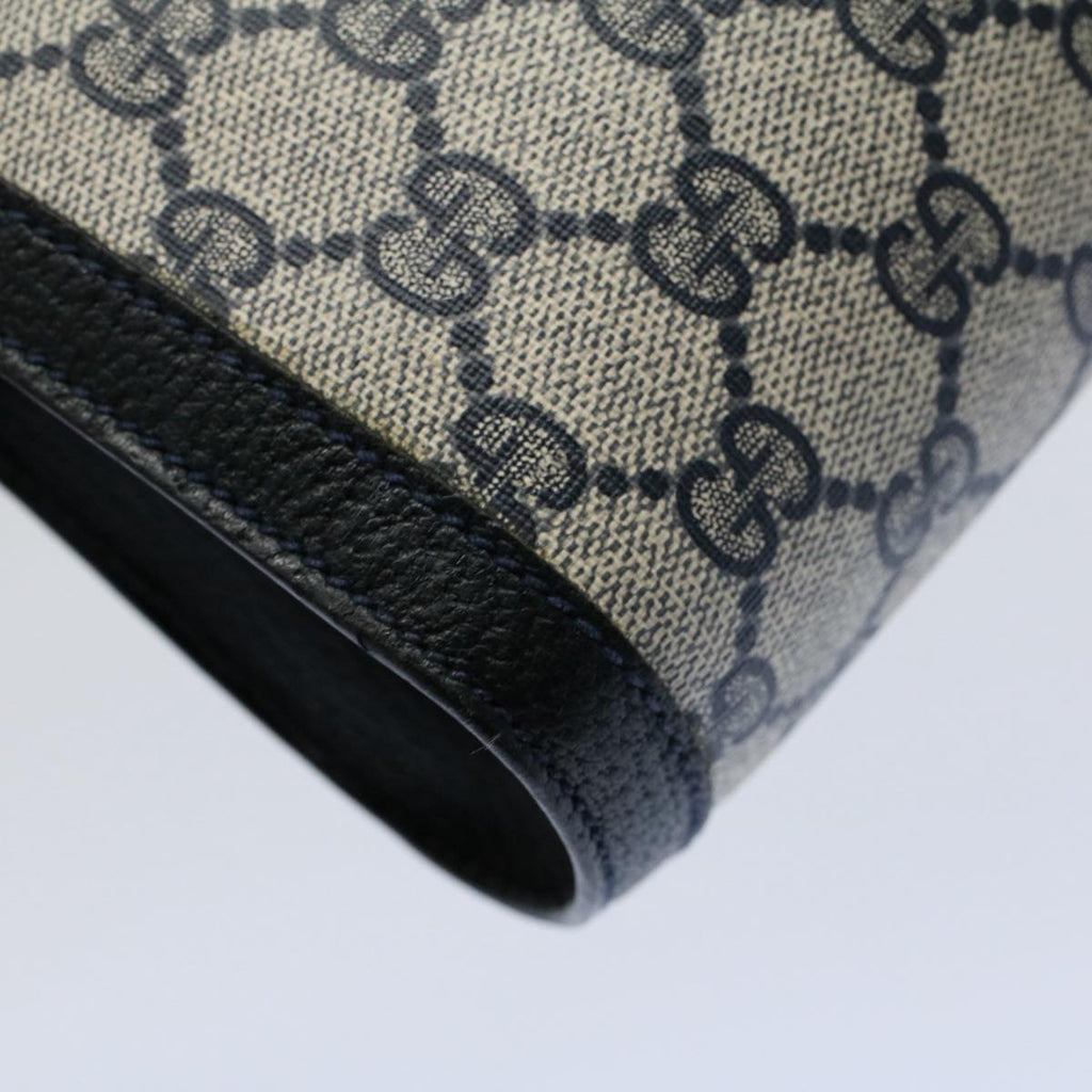 GUCCI GG Supreme Web Sherry Line Clutch Bag Navy Red 54338