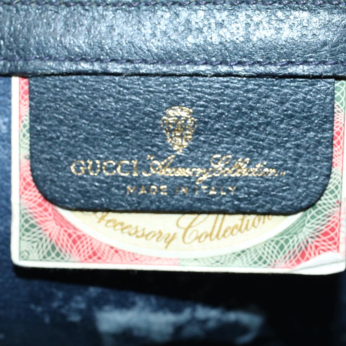 GUCCI GG Supreme Web Sherry Line Clutch Bag Navy Red 54338