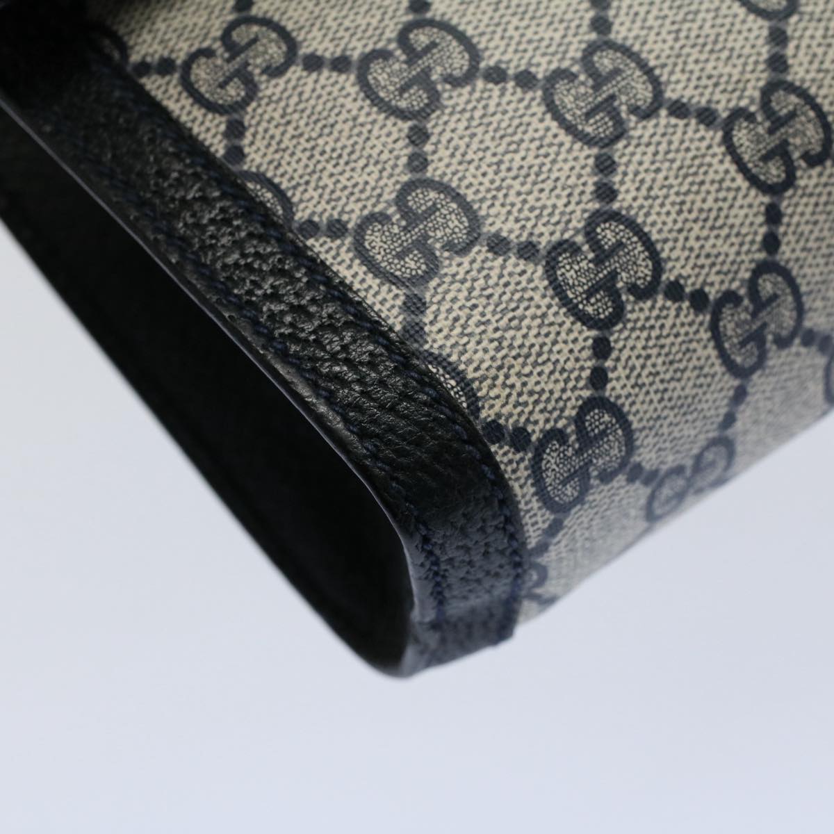 GUCCI GG Supreme Web Sherry Line Clutch Bag Navy Red 54338
