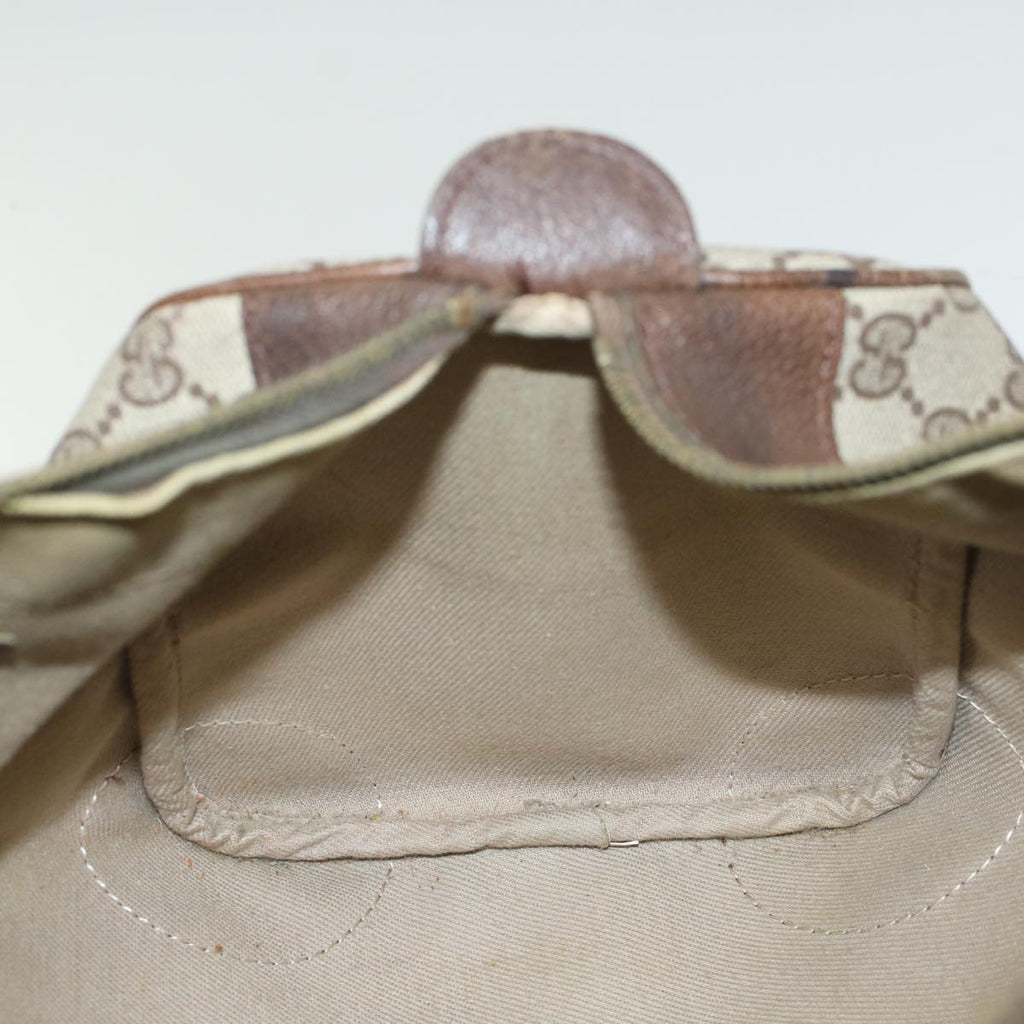 GUCCI GG Supreme Web Sherry Line Hand Bag PVC Leather Beige Red Green 54339