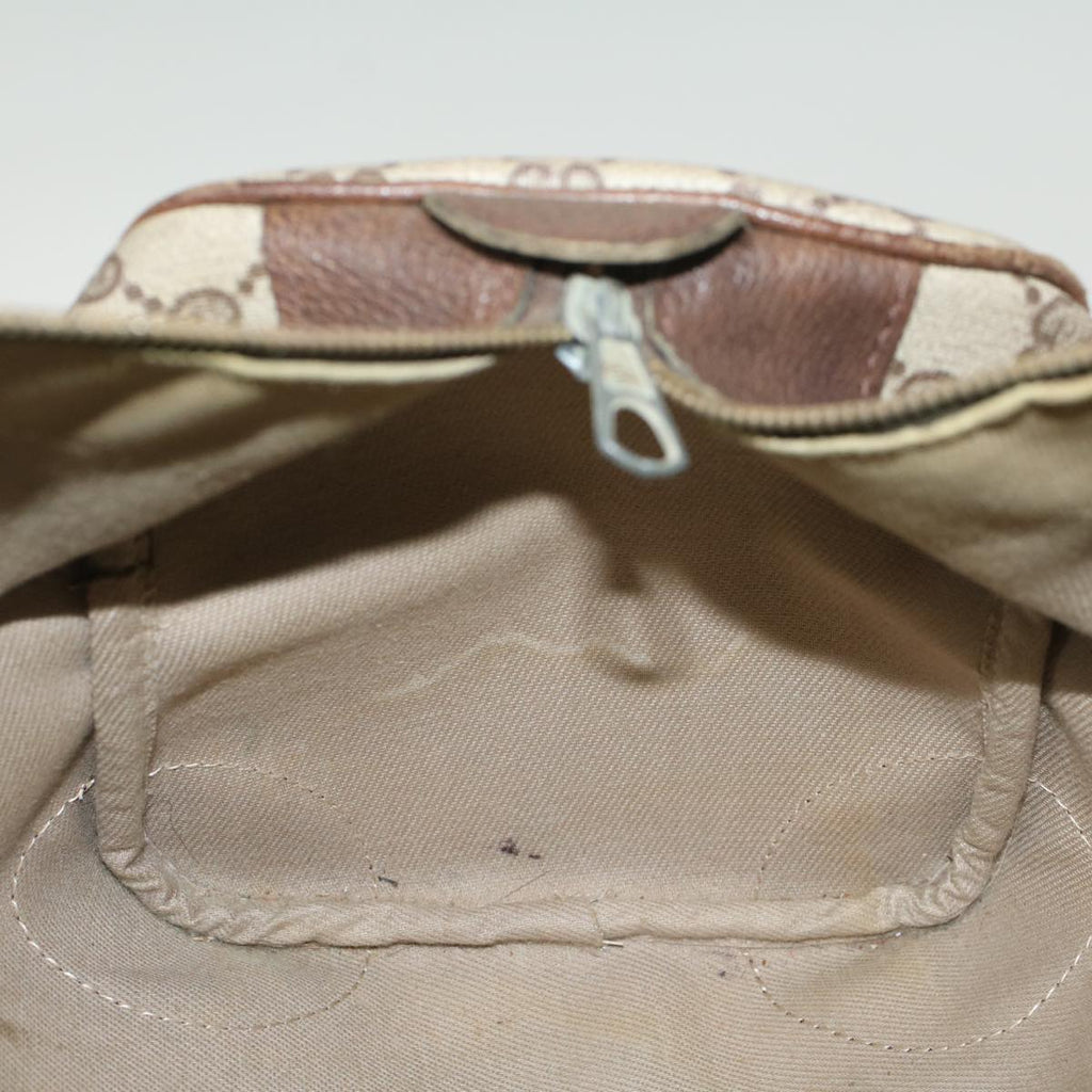 GUCCI GG Supreme Web Sherry Line Hand Bag PVC Leather Beige Red Green 54339