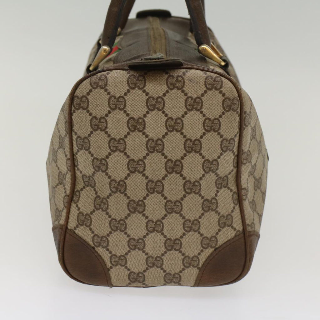 GUCCI GG Supreme Web Sherry Line Hand Bag PVC Leather Beige Red Green 54339