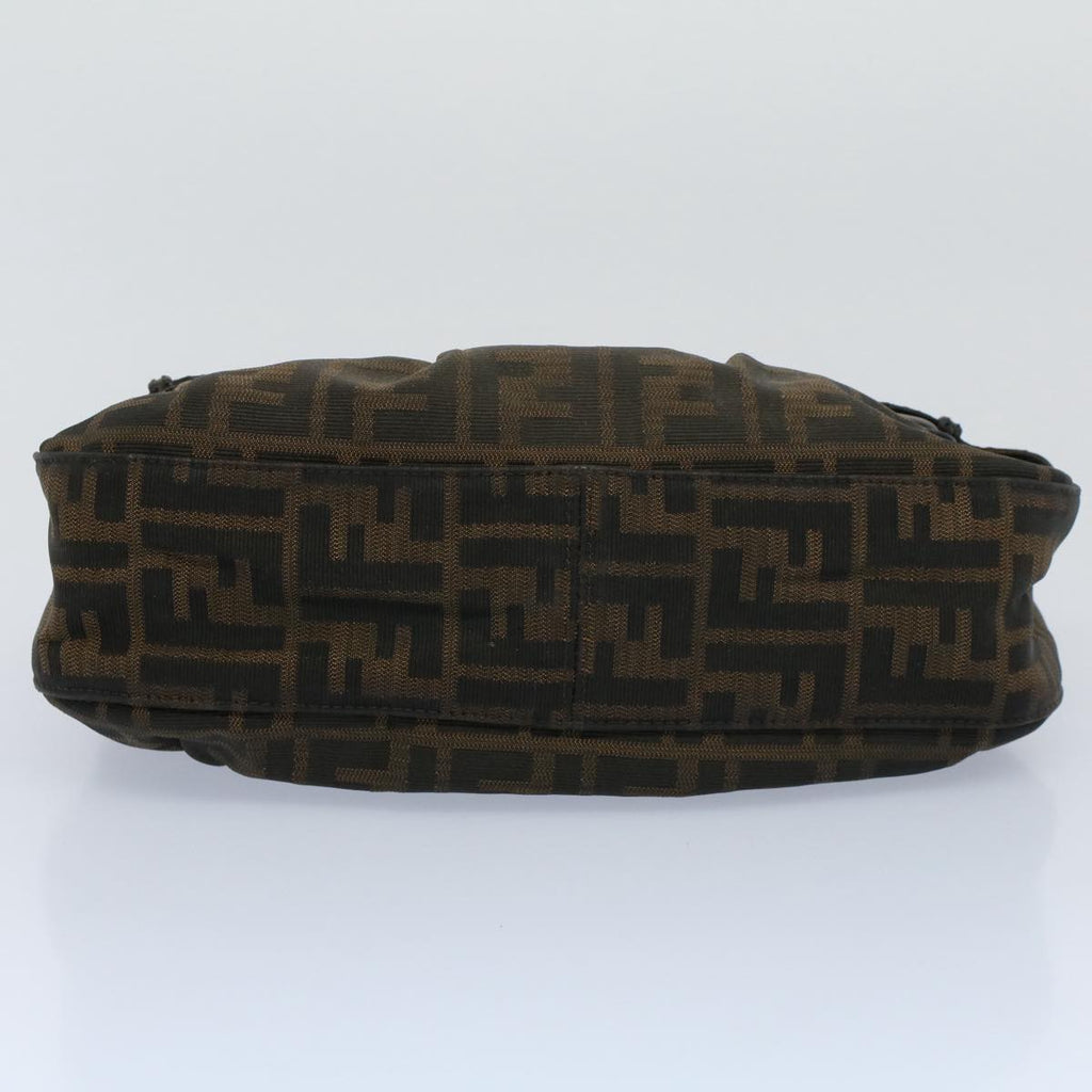 FENDI Shoulder Bag Zucca Canvas Brown Black 54362