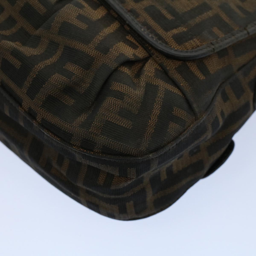 FENDI Shoulder Bag Zucca Canvas Brown Black 54362