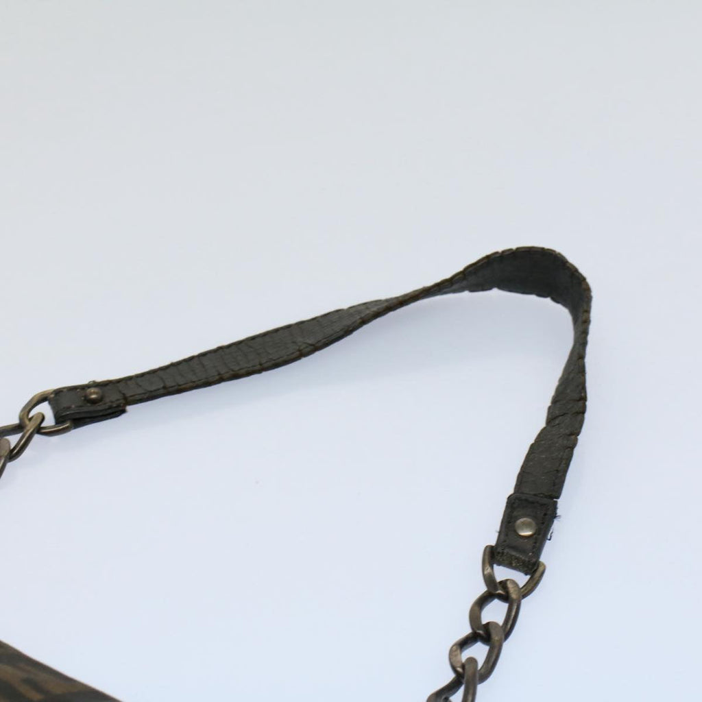 FENDI Shoulder Bag Zucca Canvas Brown Black 54362