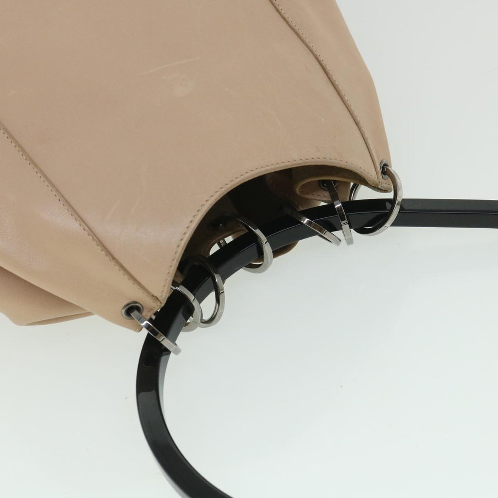 GUCCI Shoulder Bag Leather Beige 54365