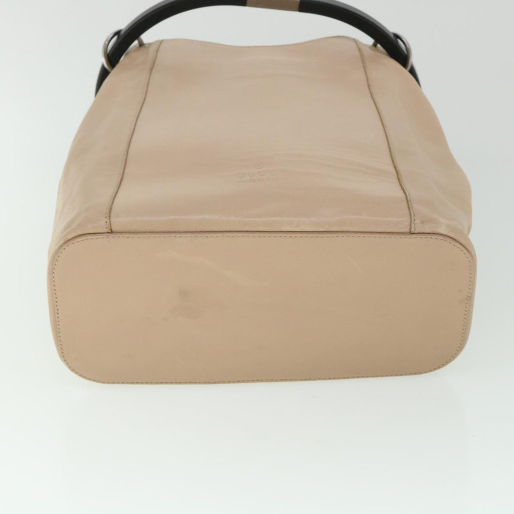 GUCCI Shoulder Bag Leather Beige 54365