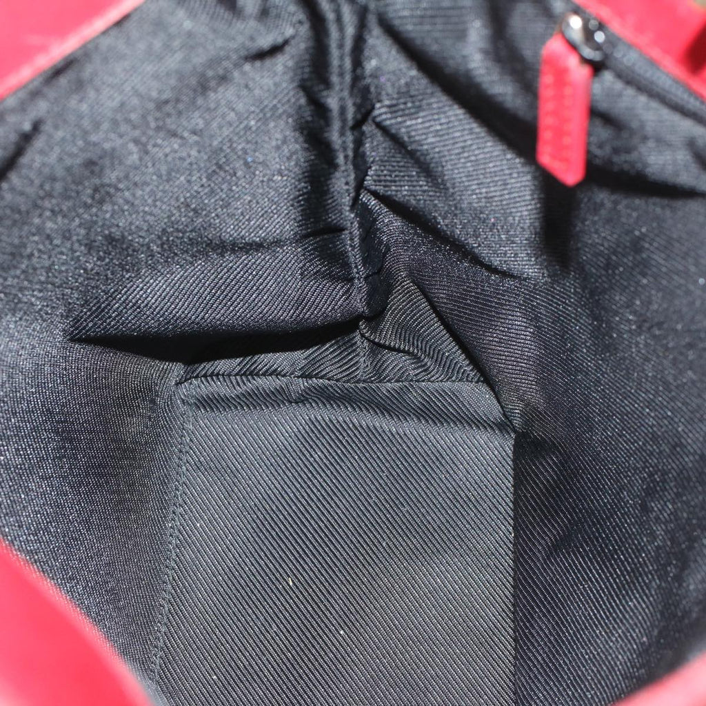 GUCCI GG Canvas Tote Bag Leather Red 54426