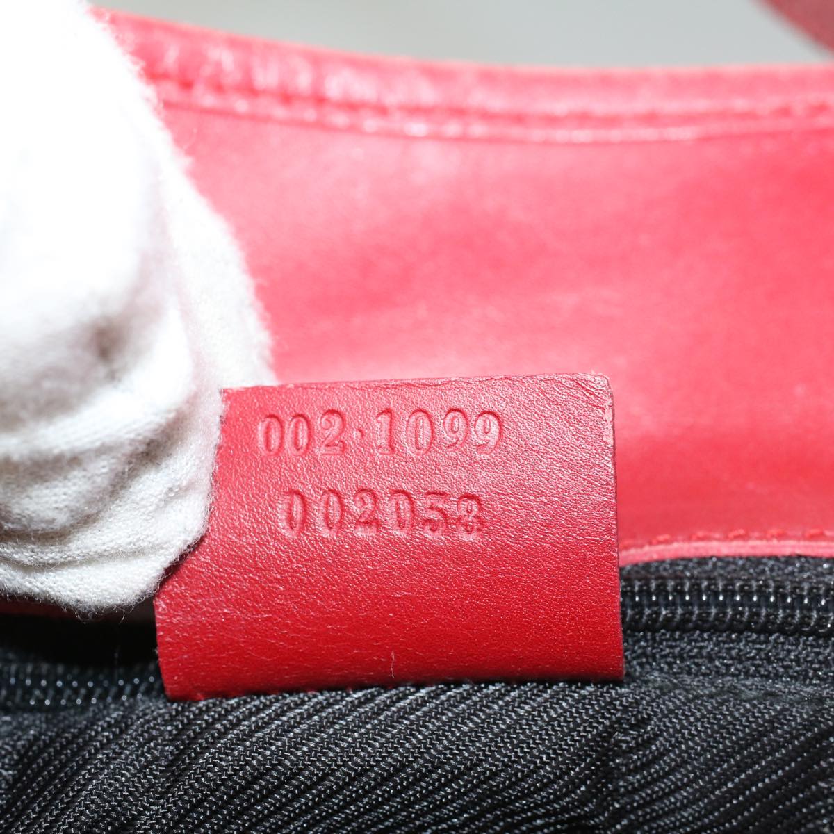 GUCCI GG Canvas Tote Bag Leather Red 54426