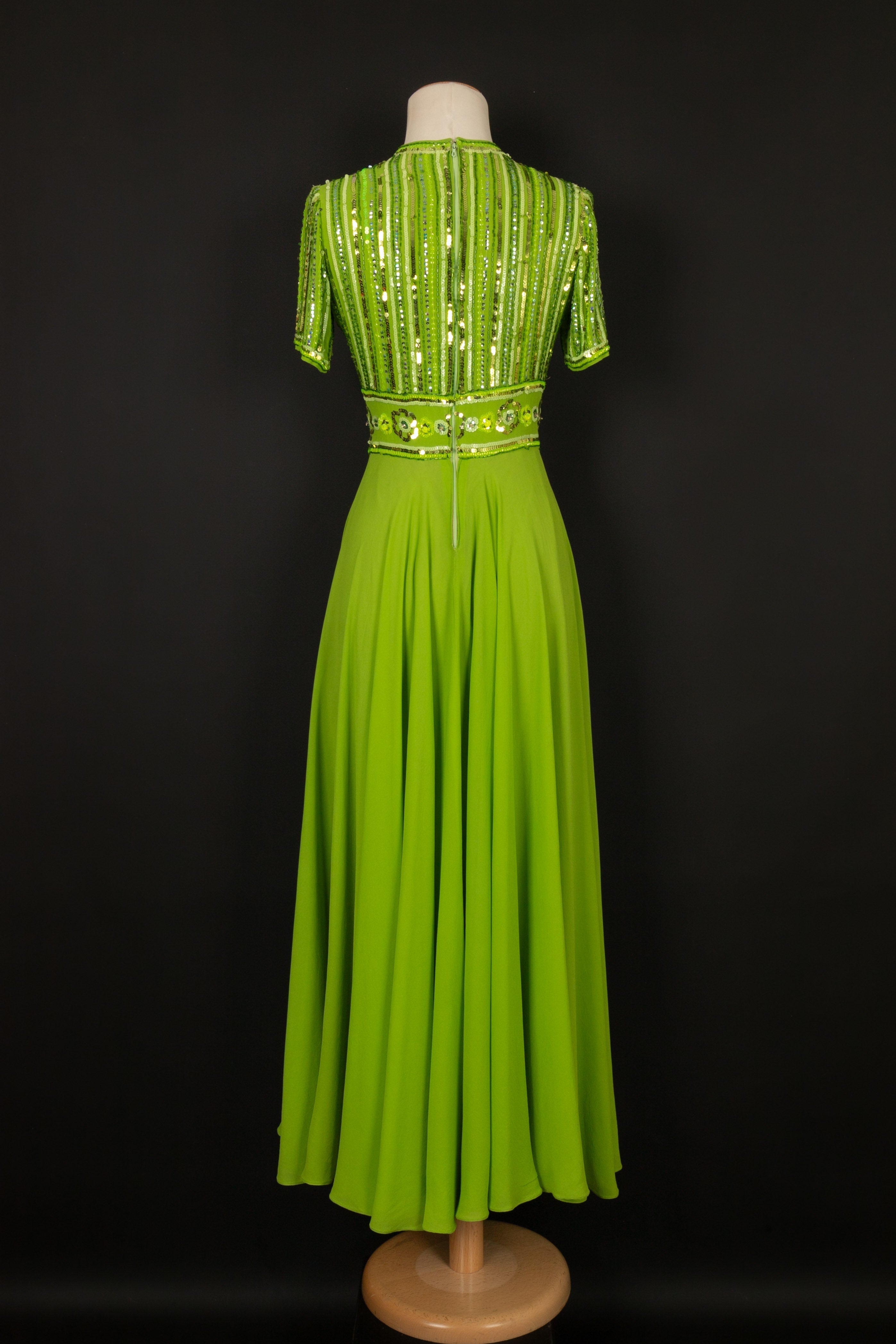 Robe verte en soie Carven