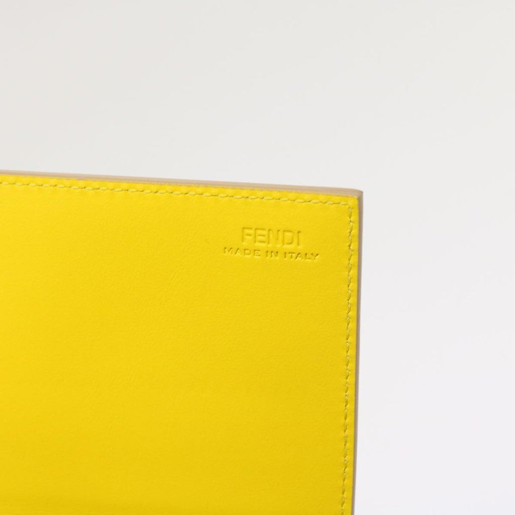 FENDI Chain Shoulder Long Wallet Leather Yellow Brown 54537