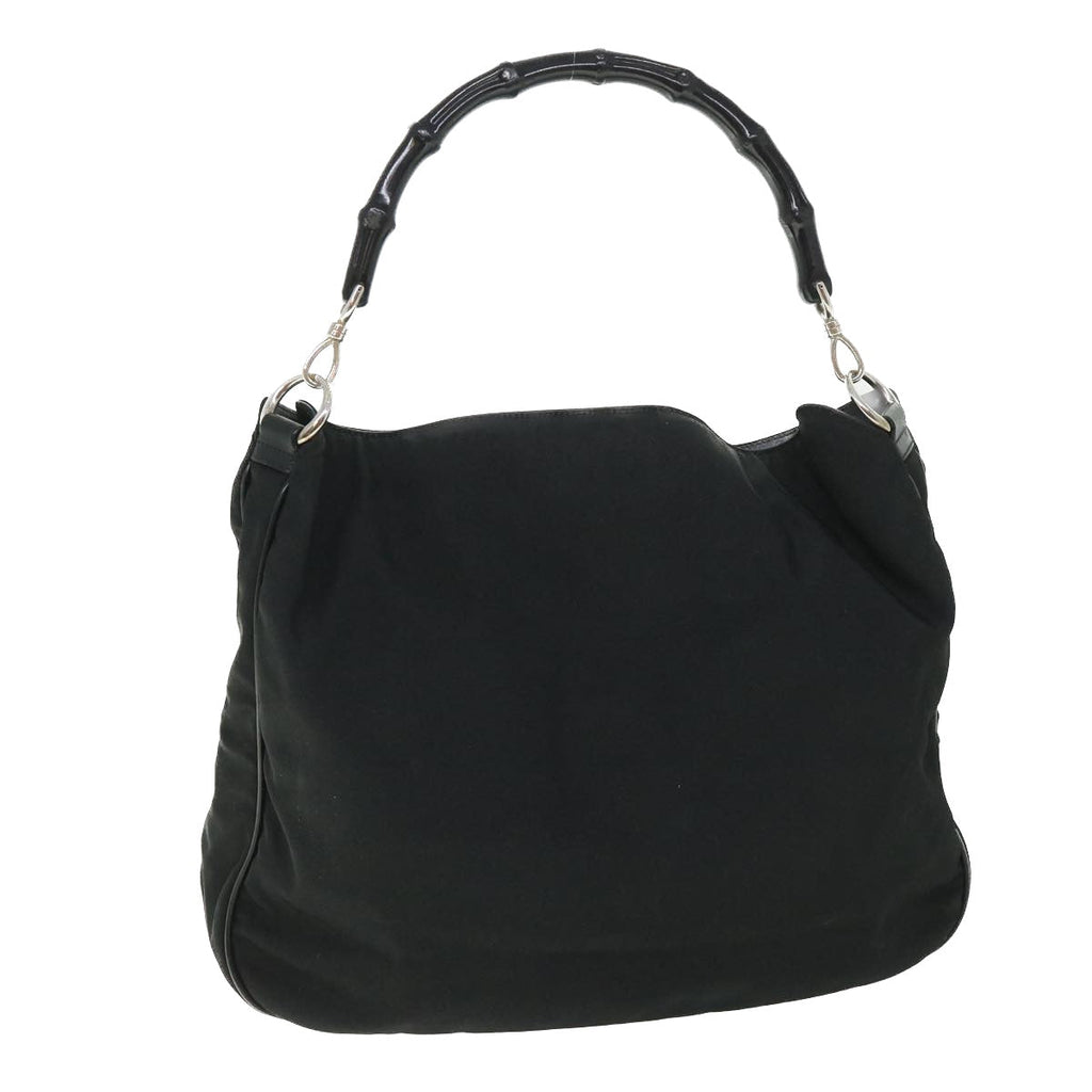 GUCCI Bamboo Hand Bag Nylon Canvas Black 001 1577 1781 54546