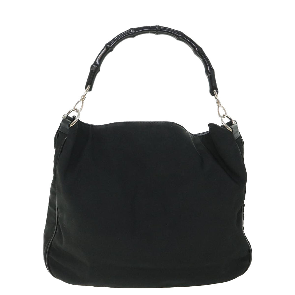 GUCCI Bamboo Hand Bag Nylon Canvas Black 001 1577 1781 54546