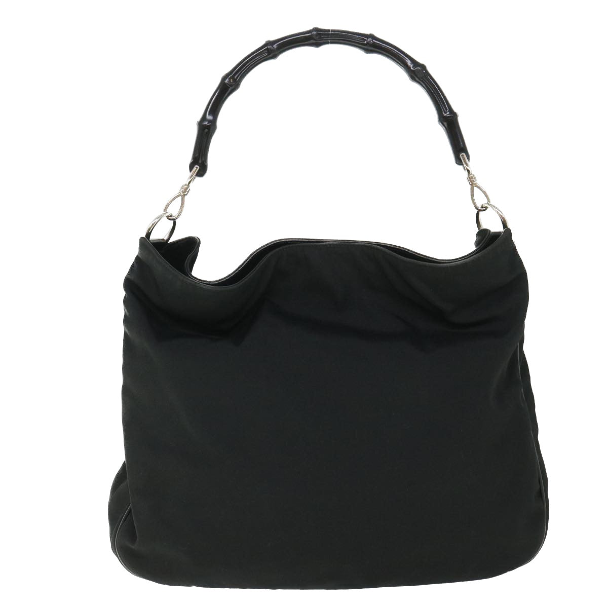 GUCCI Bamboo Hand Bag Nylon Canvas Black 001 1577 1781 54546