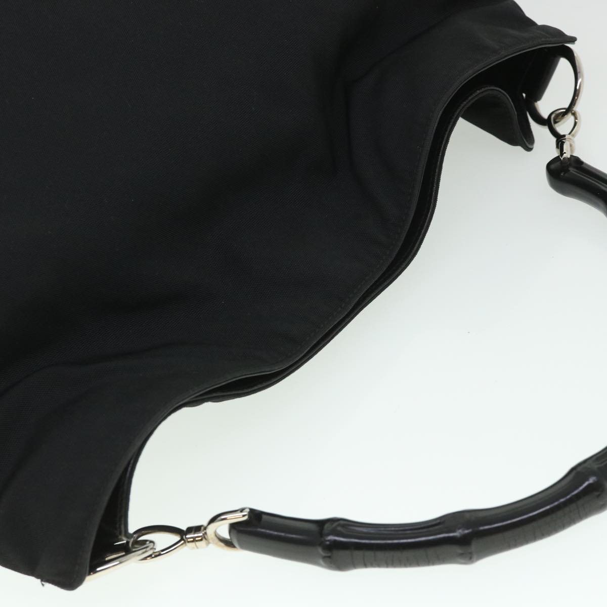 GUCCI Bamboo Hand Bag Nylon Canvas Black 001 1577 1781 54546