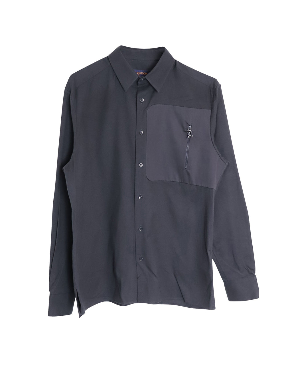 Louis Vuitton Zipper Detail Shirt in Black Cotton