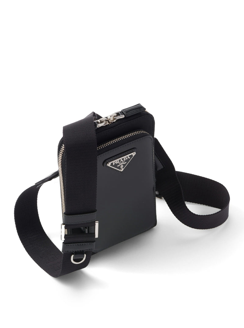 Prada Men Smartphone Holder In Re-Nylon And Brushed
