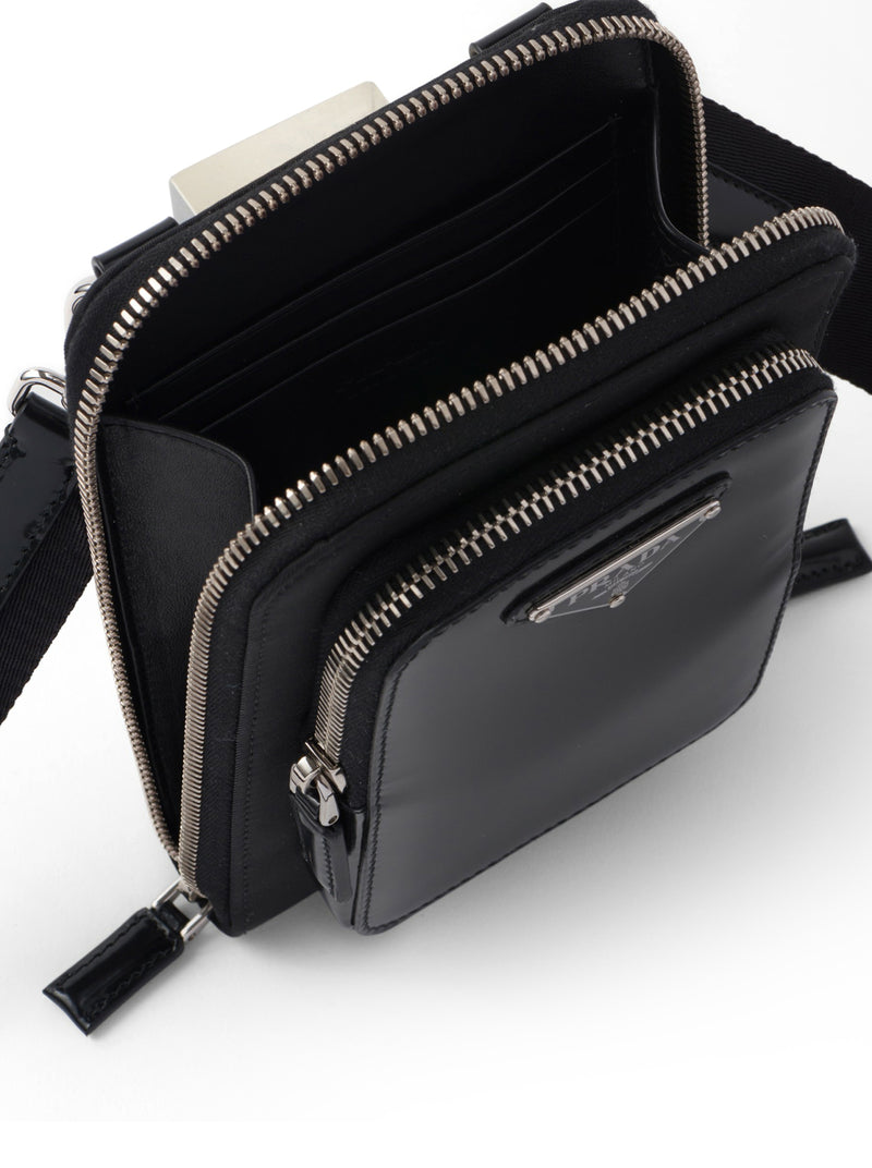 Prada Men Smartphone Holder In Re-Nylon And Brushed