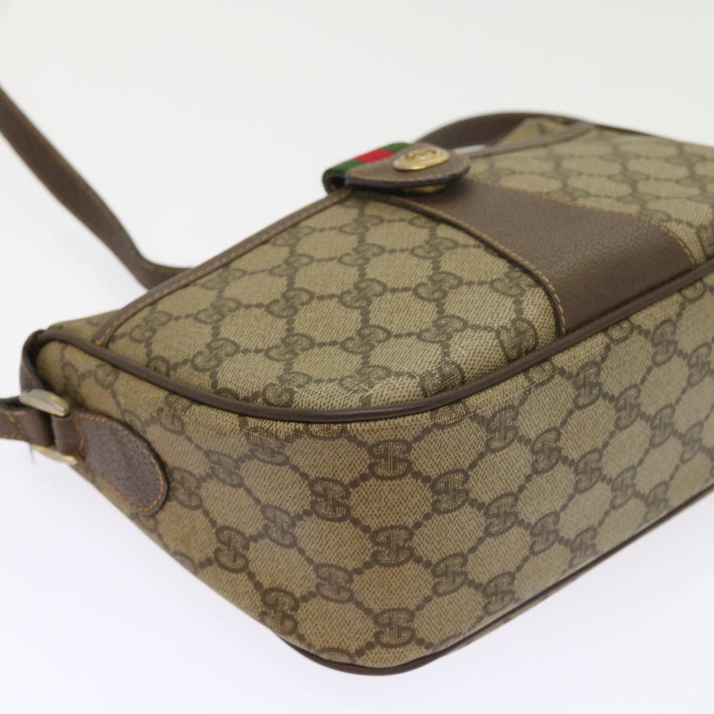 GUCCI GG Supreme Web Sherry Line Shoulder Bag Beige Red 89 02 032 54689