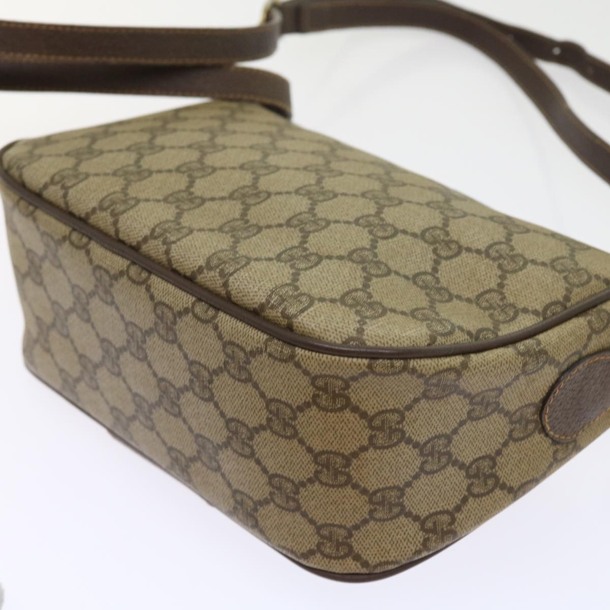 GUCCI GG Supreme Web Sherry Line Shoulder Bag Beige Red 89 02 032 54689