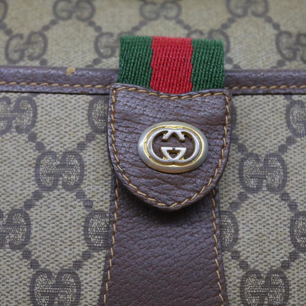 GUCCI GG Supreme Web Sherry Line Shoulder Bag Beige Red 89 02 032 54689