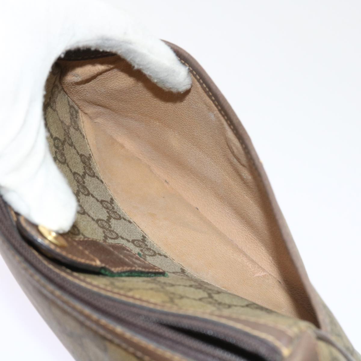 GUCCI GG Supreme Web Sherry Line Shoulder Bag Beige Red 89 02 032 54689