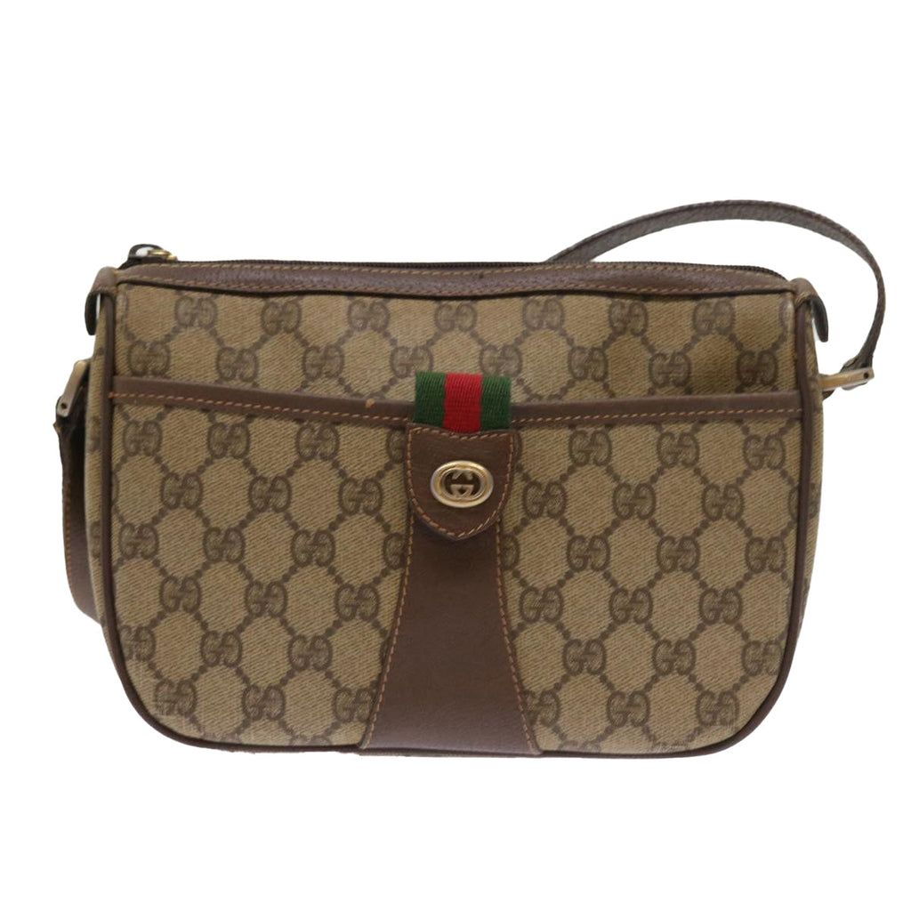 GUCCI GG Supreme Web Sherry Line Shoulder Bag Beige Red 89 02 032 54689