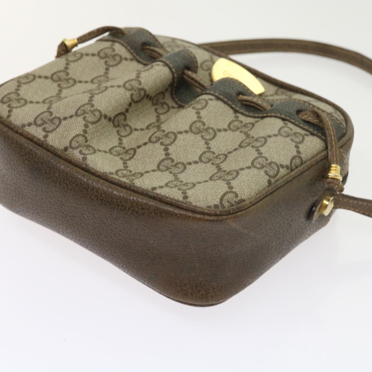 GUCCI GG Supreme Shoulder Bag PVC Leather Beige 54691