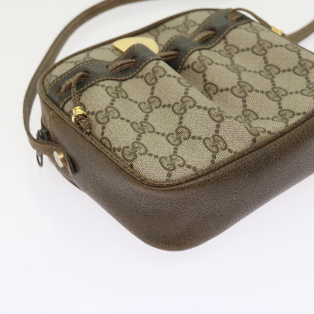 GUCCI GG Supreme Shoulder Bag PVC Leather Beige 54691