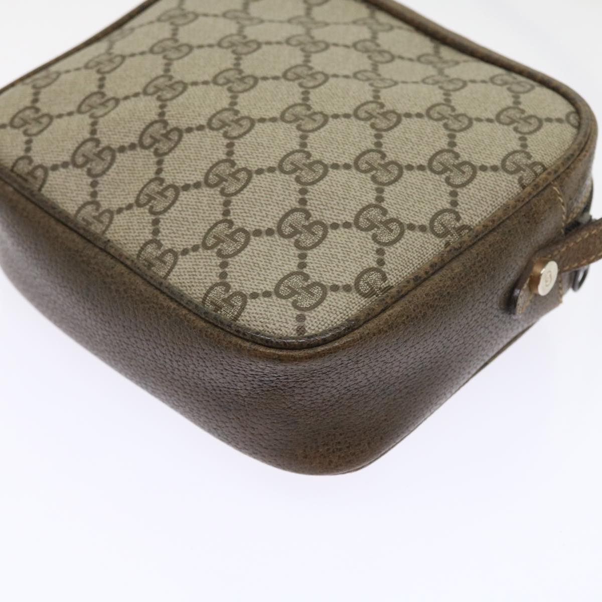 GUCCI GG Supreme Shoulder Bag PVC Leather Beige 54691