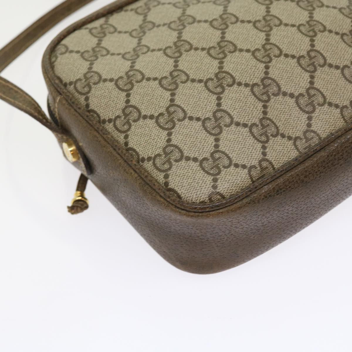 GUCCI GG Supreme Shoulder Bag PVC Leather Beige 54691
