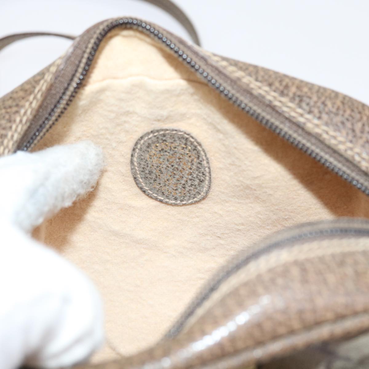 GUCCI GG Supreme Shoulder Bag PVC Leather Beige 54691