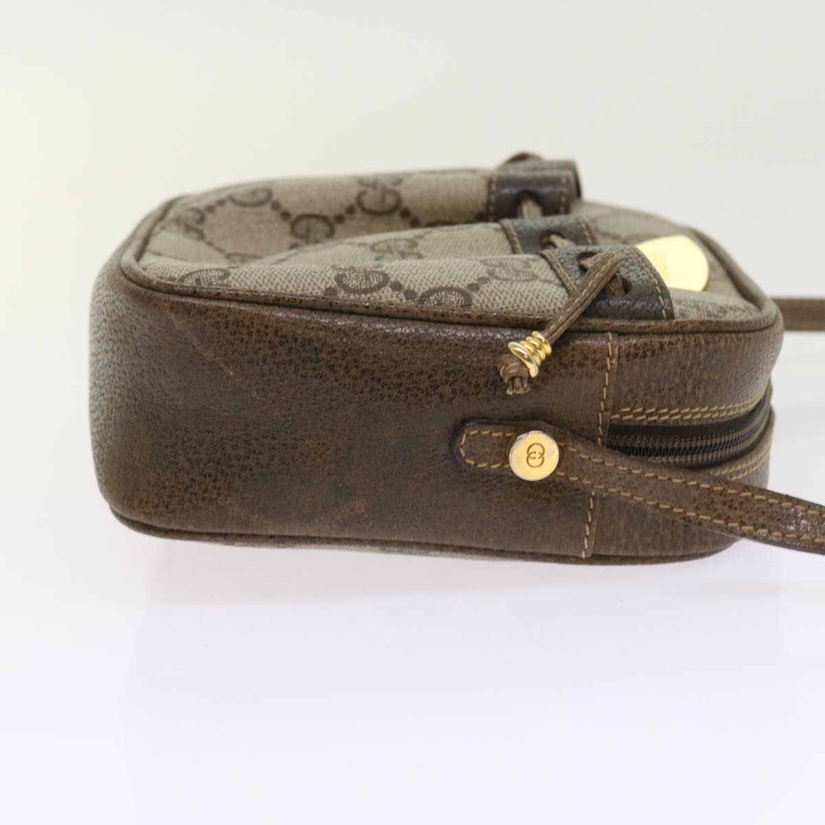 GUCCI GG Supreme Shoulder Bag PVC Leather Beige 54691