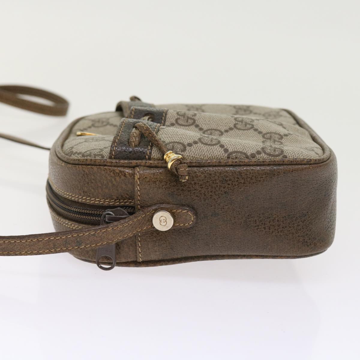 GUCCI GG Supreme Shoulder Bag PVC Leather Beige 54691