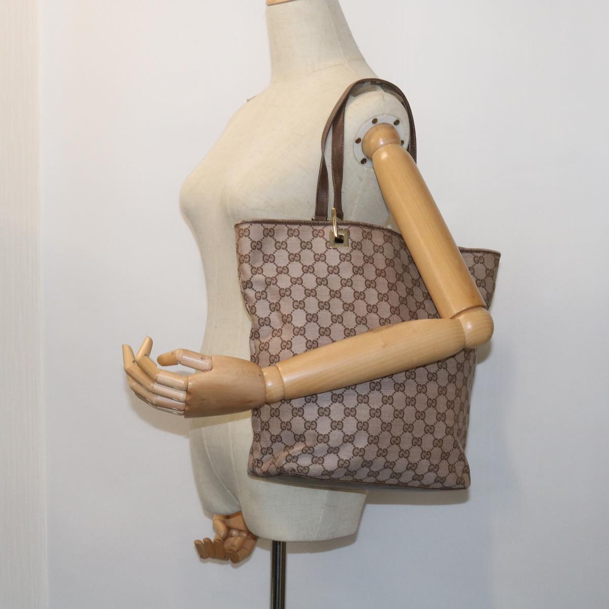 GUCCI GG Canvas Tote Bag Pink 002 1098 1705 54698