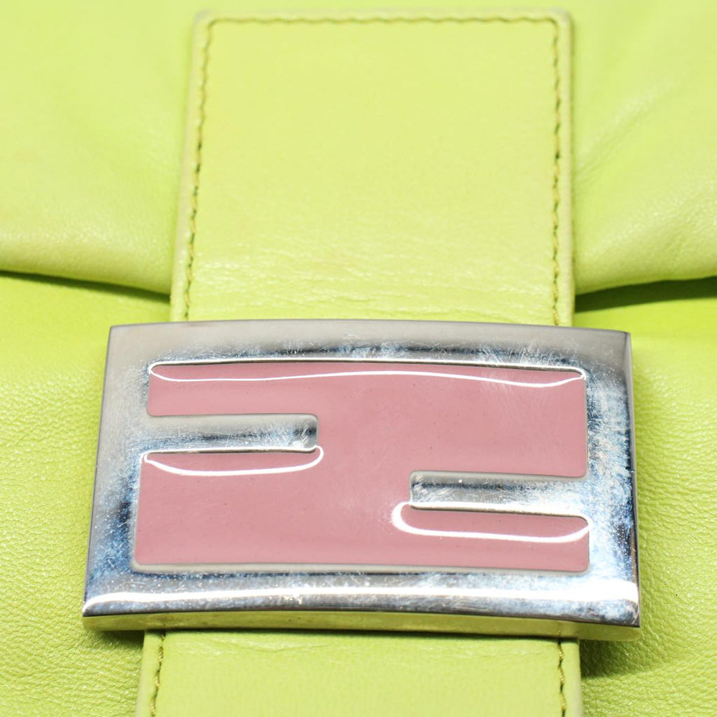 FENDI Mamma bucket Shoulder Bag Leather Green 2318 26424 008 54704