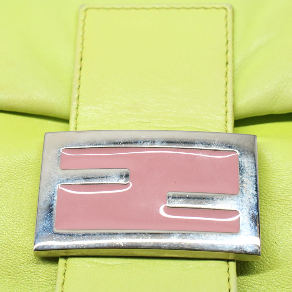 FENDI Mamma bucket Shoulder Bag Leather Green 2318 26424 008 54704