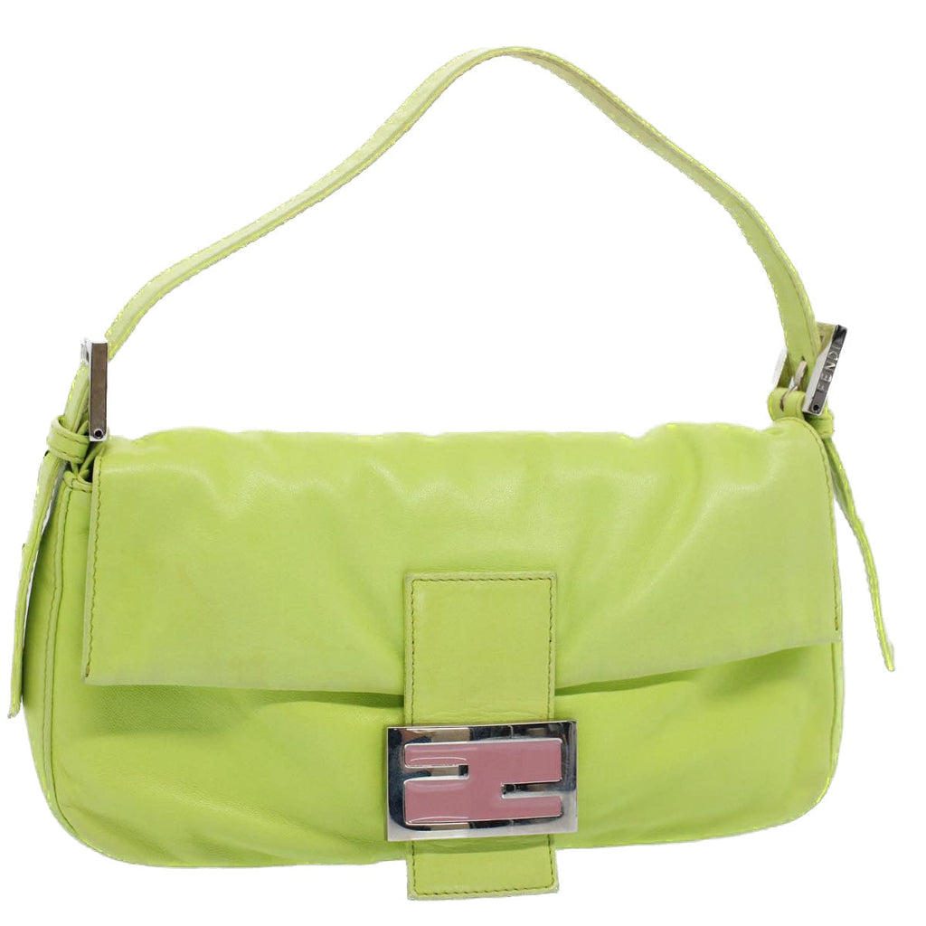 FENDI Mamma bucket Shoulder Bag Leather Green 2318 26424 008 54704