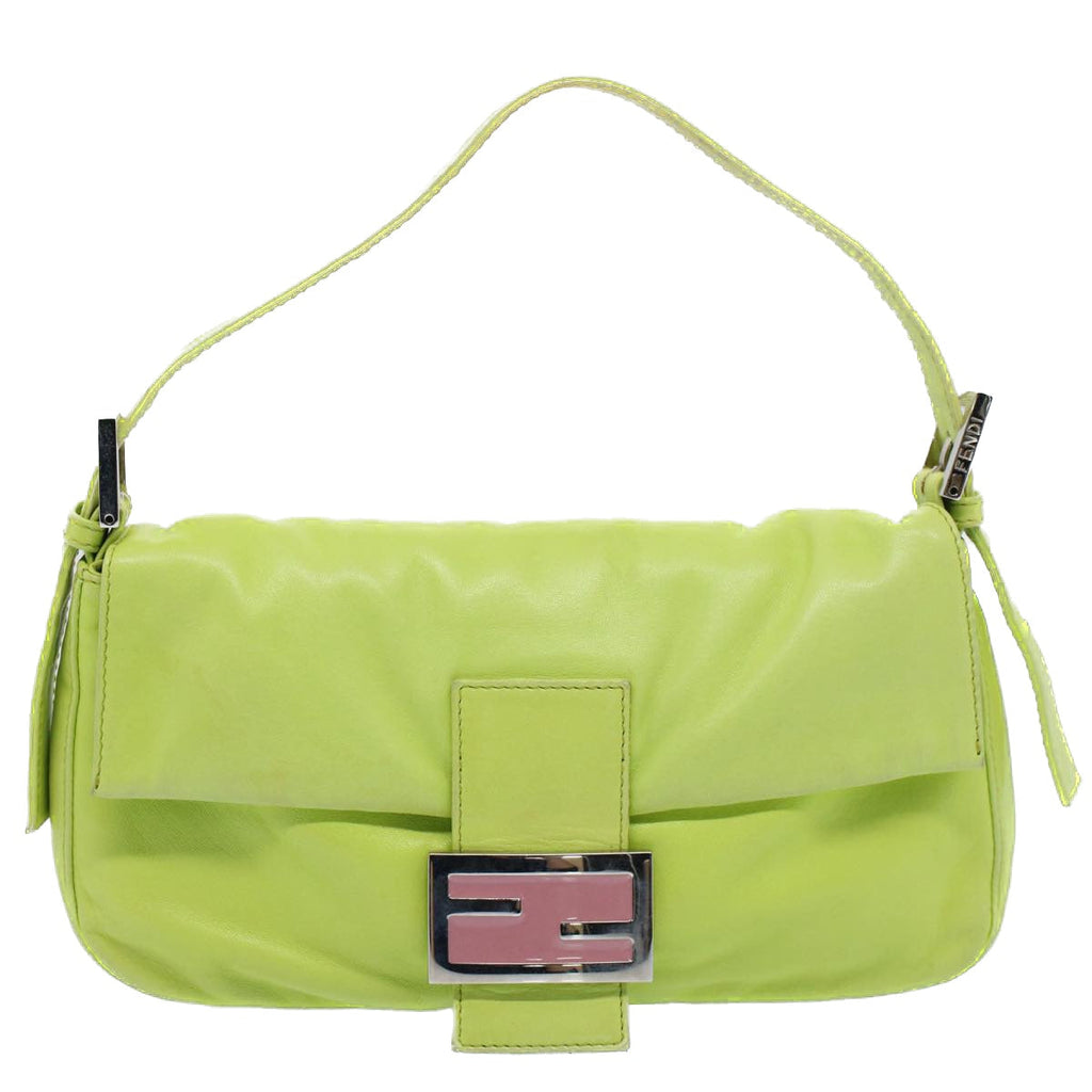 FENDI Mamma bucket Shoulder Bag Leather Green 2318 26424 008 54704