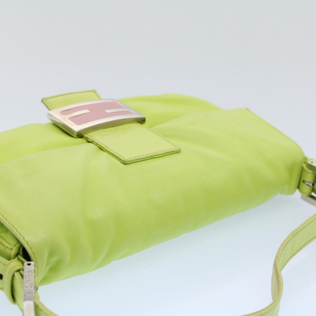 FENDI Mamma bucket Shoulder Bag Leather Green 2318 26424 008 54704