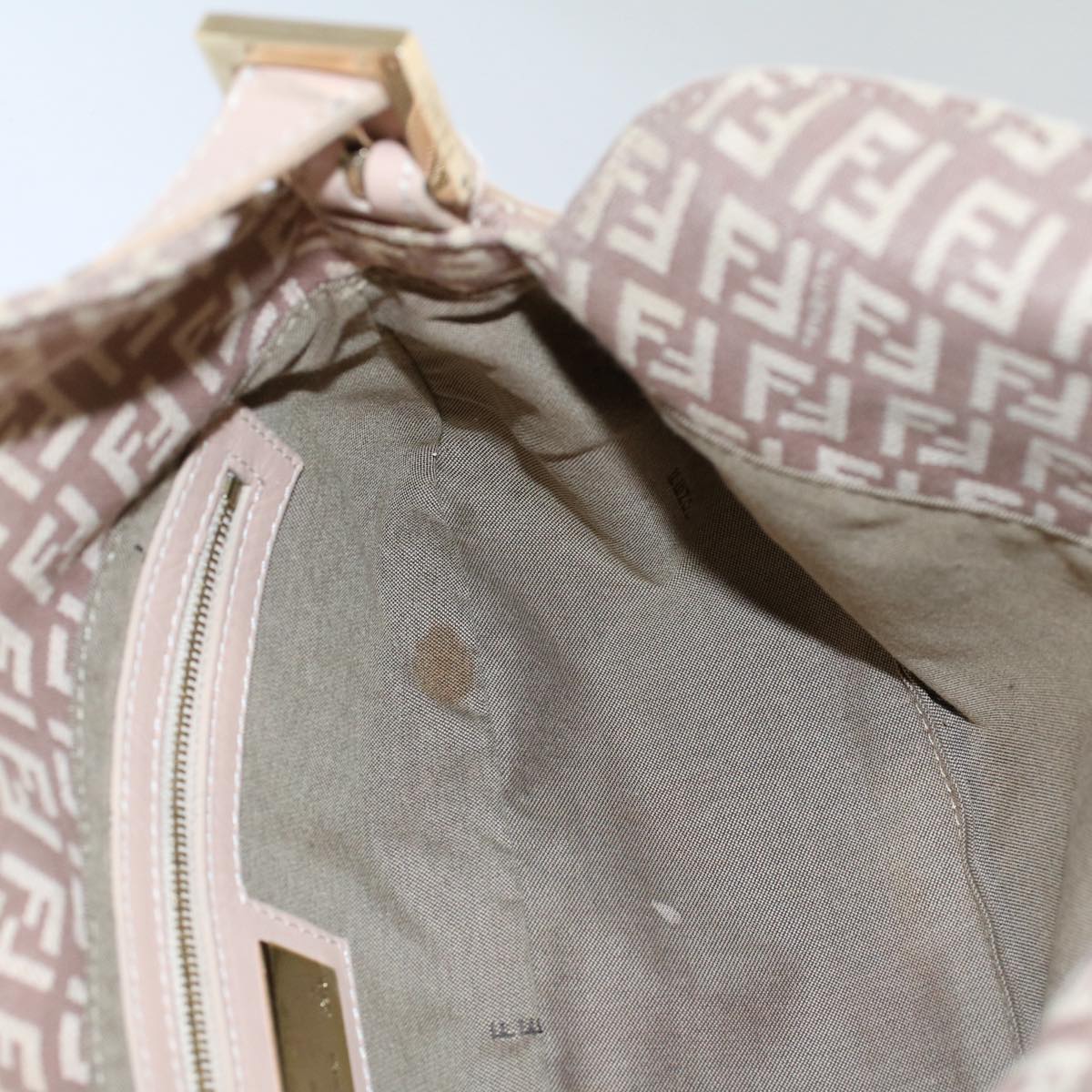 FENDI Zucchino Canvas Mamma bucket Hand Bag Beige 54705