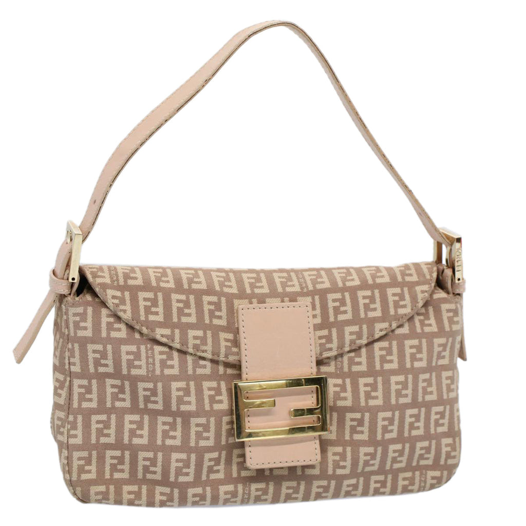 FENDI Zucchino Canvas Mamma bucket Hand Bag Beige 54705