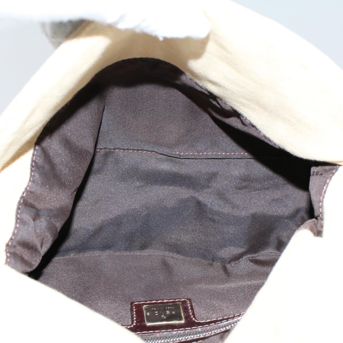FENDI Zucca Canvas Mamma bucket Shoulder Bag Beige 54706