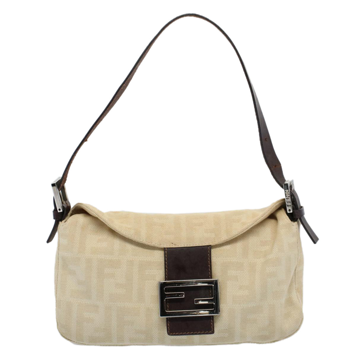 FENDI Zucca Canvas Mamma bucket Shoulder Bag Beige 54706